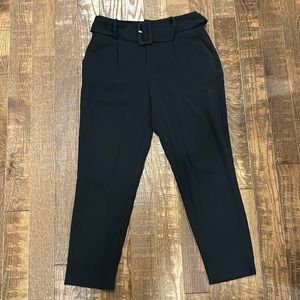 Woman's Black Super High-Rise Belted Chino Pants A New Day - Size 6